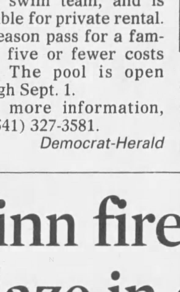 Clipping from Albany Democrat-Herald